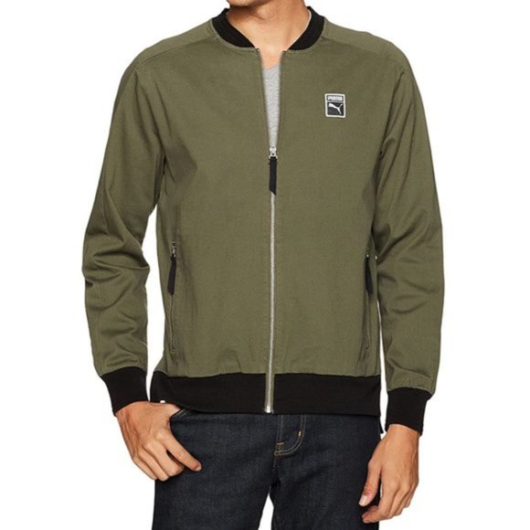 Puma Classics T7 Olive Green Bomber Jacket NWT - Picture 2 of 6